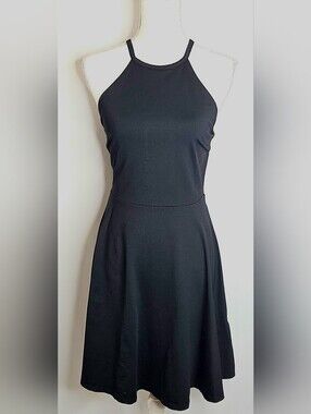 Cynthia Rowley Black Fit & Flare Skater Halter  Sleeveless Dress NWOT S